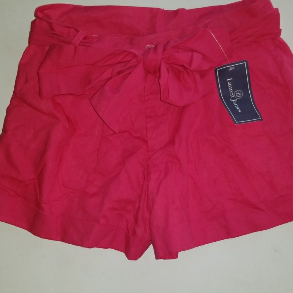 Preppy Hot Pink Cuffed Shorts